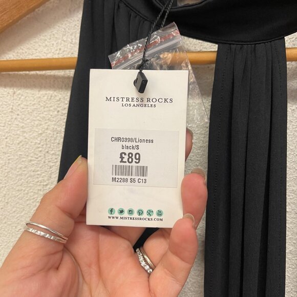 NWT Mistress Rocks "Lioness" Black Long Dress Sz Small - Picture 5 of 10